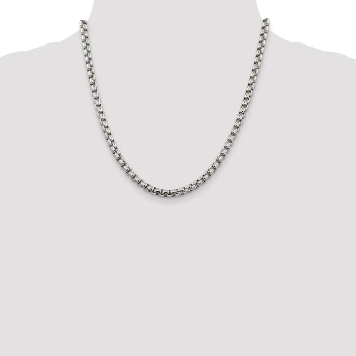 Sterling Silver 5.2mm Round Box Chain Size 20