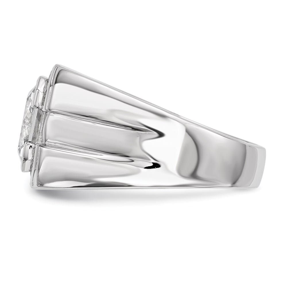 Sterling Silver 5.3 mm CZ Men's Ring