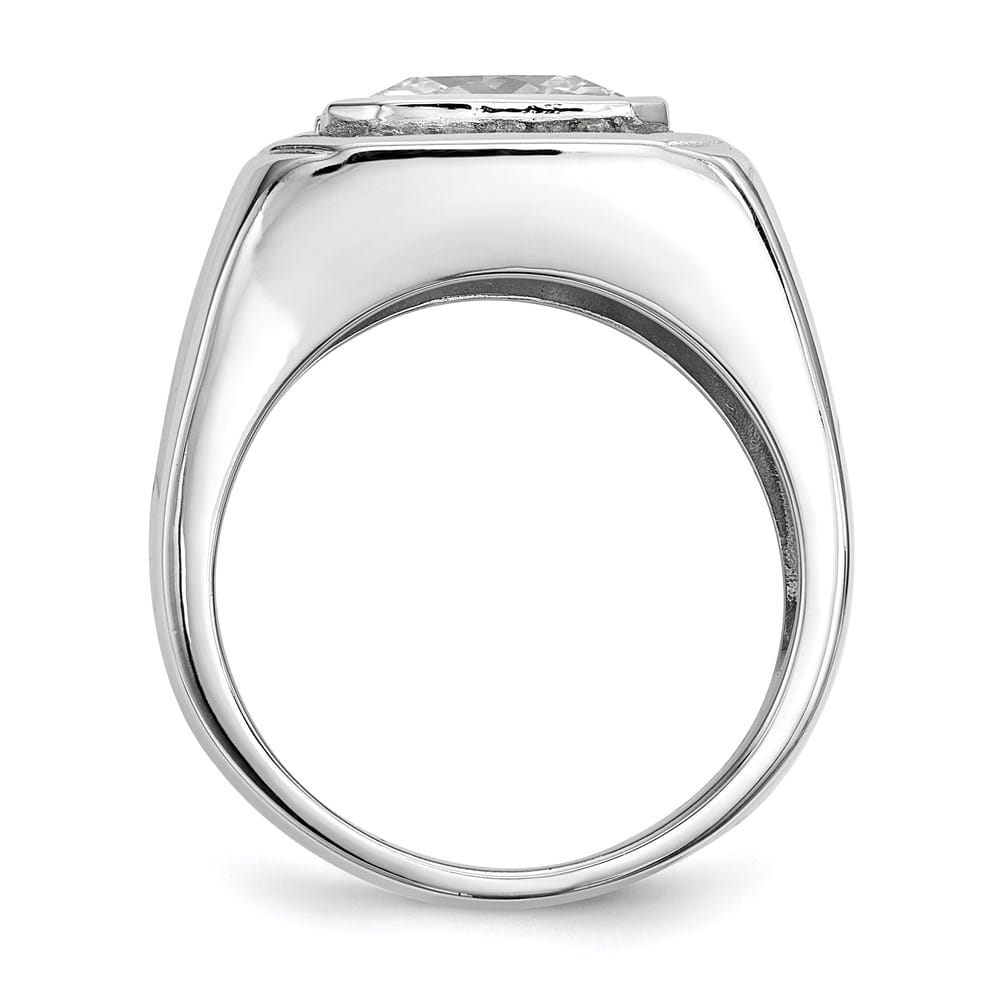 Sterling Silver 5.3 mm CZ Men's Ring