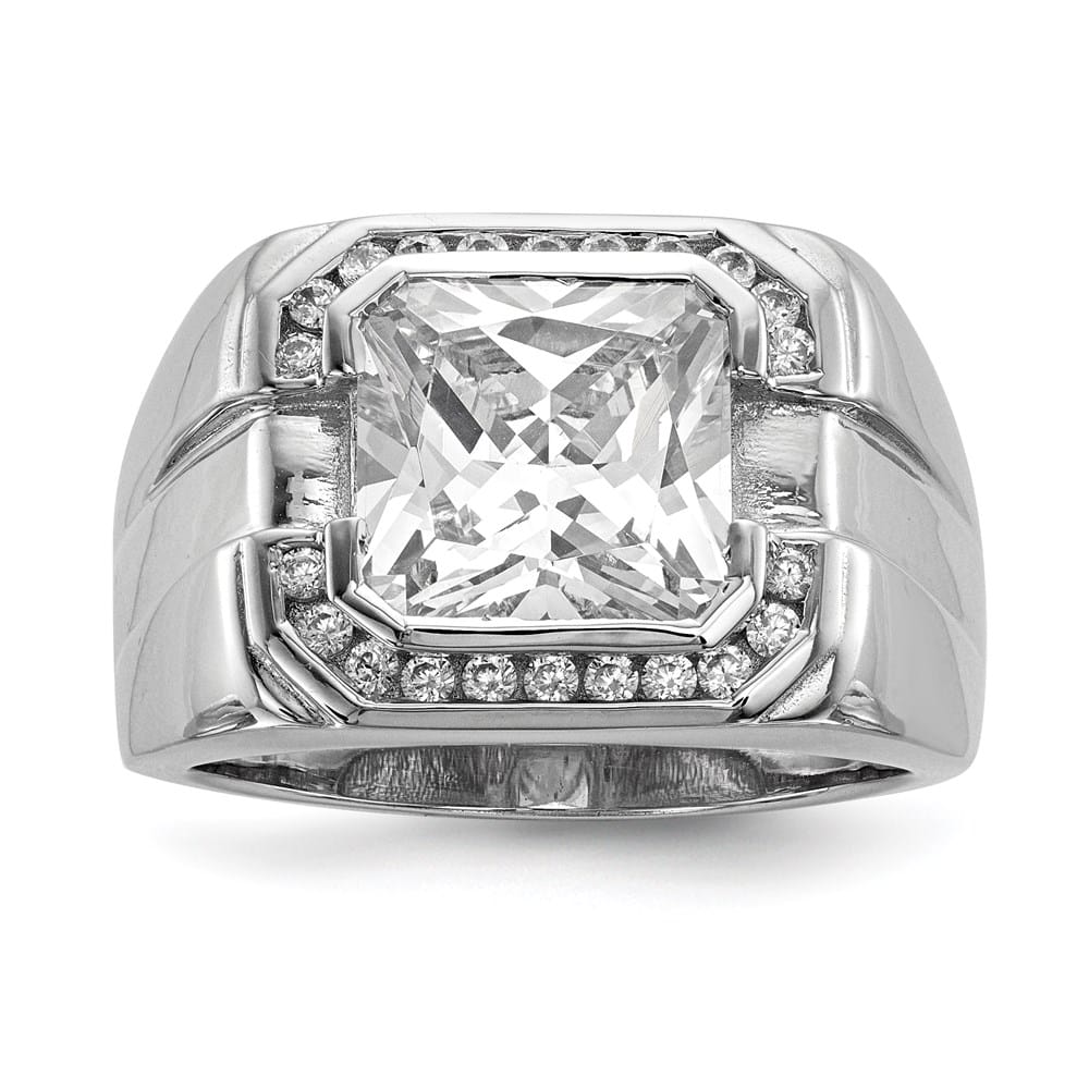 Sterling Silver 5.3 mm CZ Men's Ring