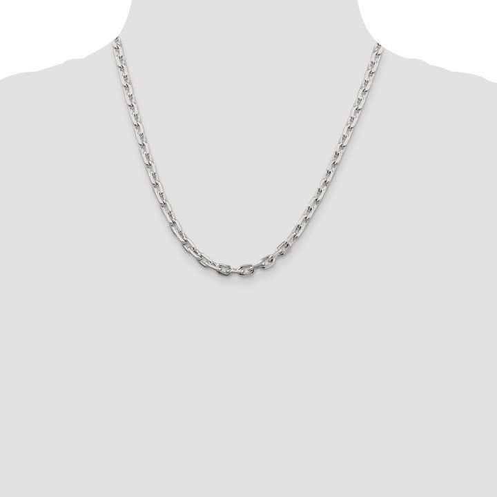 Sterling Silver 5.4mm Beveled Oval Cable Chain Size 20