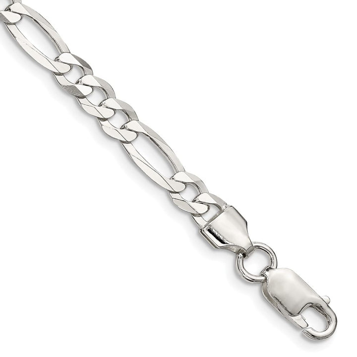 Sterling Silver 5.5mm Lightweight Flat Figaro Anklet — .925 sterling silver, 9 inches long, 5.5 mm wide, lobster clasp, 7.77 g
