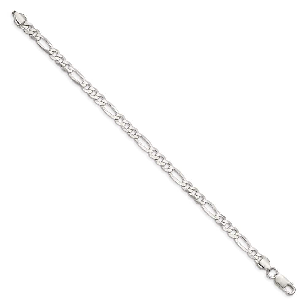 Sterling Silver 5.5mm Lightweight Flat Figaro Anklet