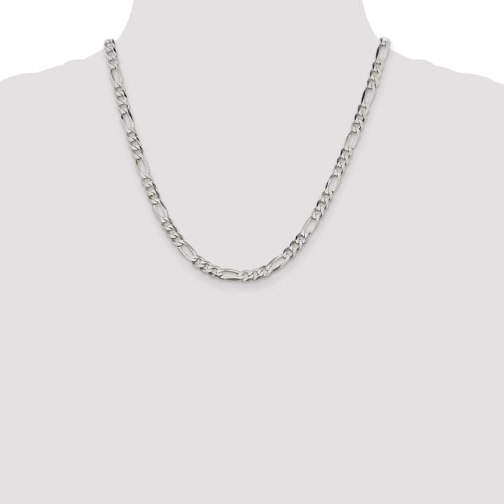 Sterling Silver 5.5mm Lightweight Flat Figaro Chain Size 20