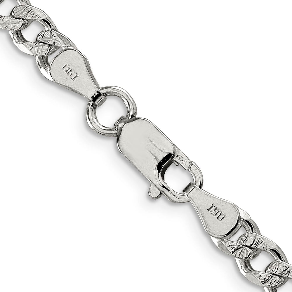 Sterling Silver 5.5mm Pavé Curb Chain 26 Inch