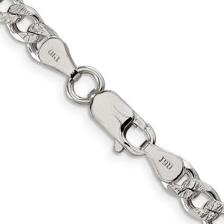 Sterling Silver 5.5mm Pavé Curb Chain 26 Inch