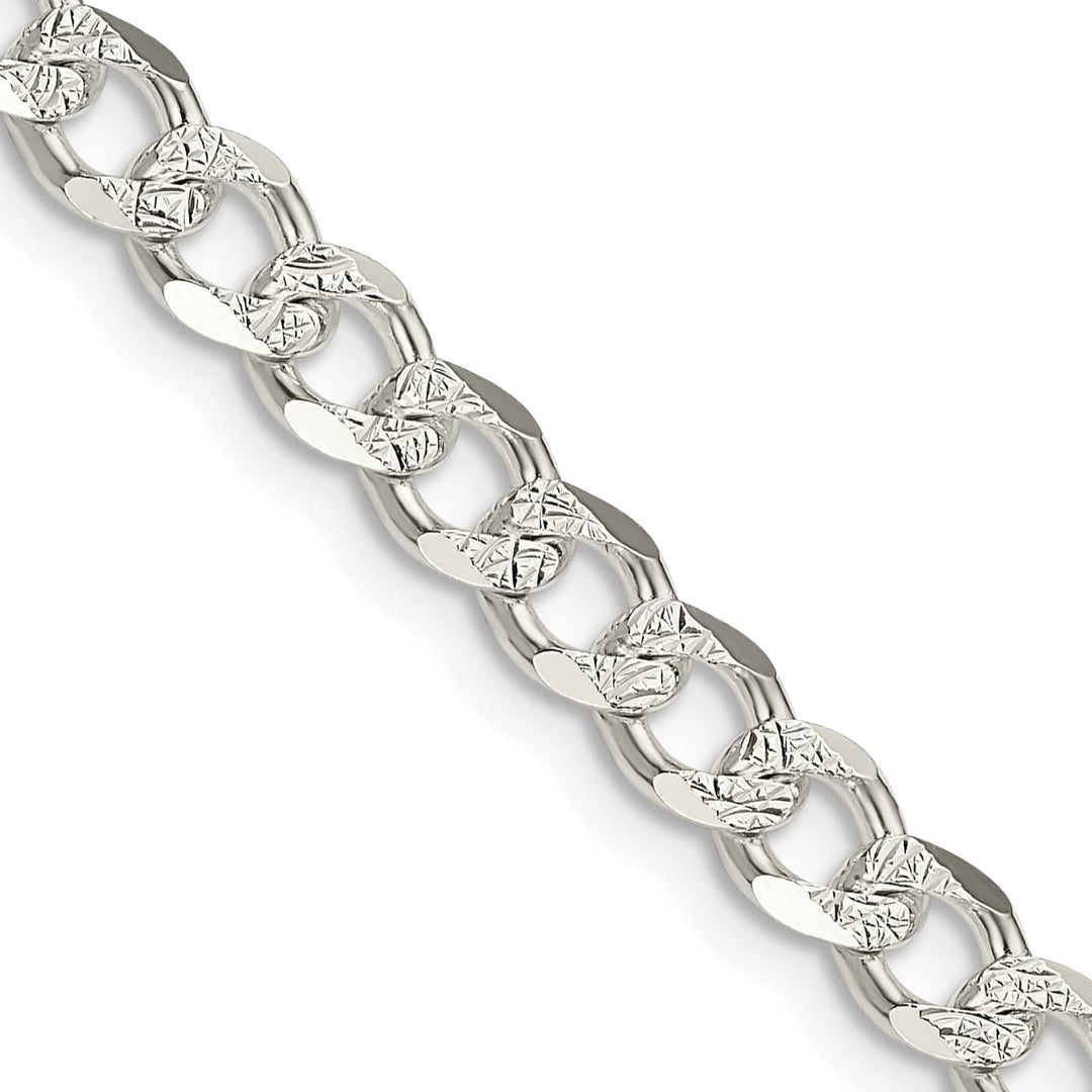 Sterling Silver 5.5mm Pavé Curb Chain 26 Inch