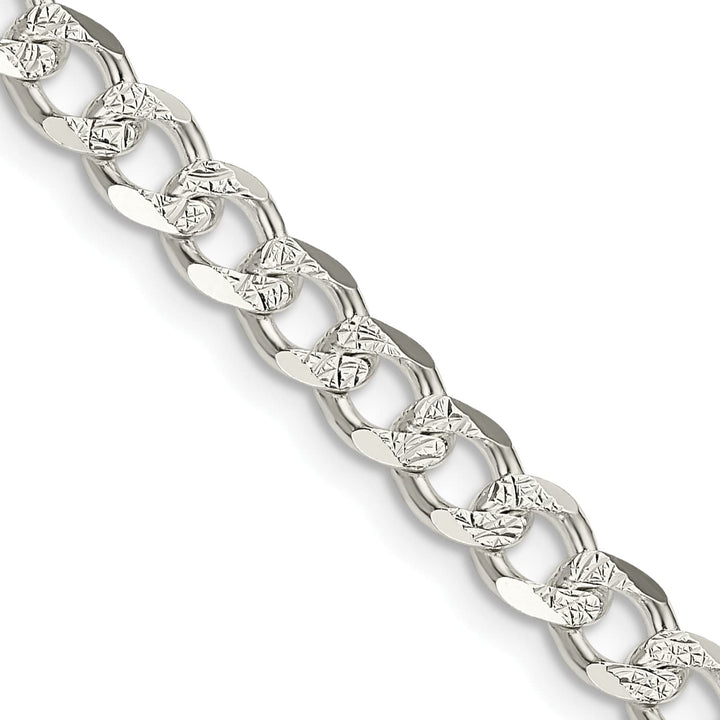 Sterling Silver 5.5mm Pavé Curb Chain 26 Inch