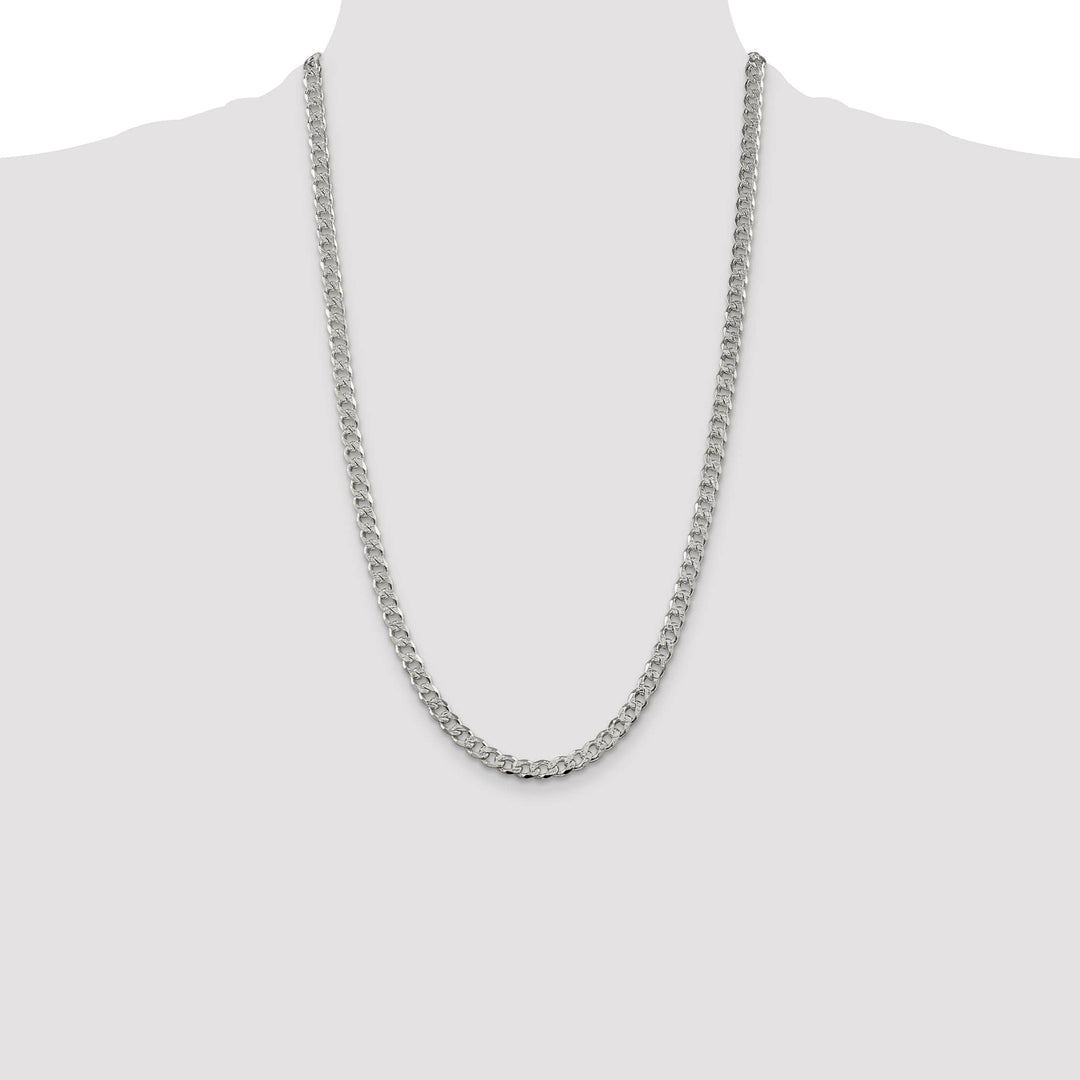 Sterling Silver 5.5mm Pavé Curb Chain 26 Inch