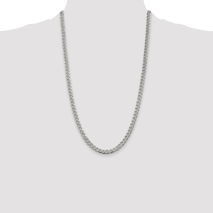 Sterling Silver 5.5mm Pavé Curb Chain 26 Inch