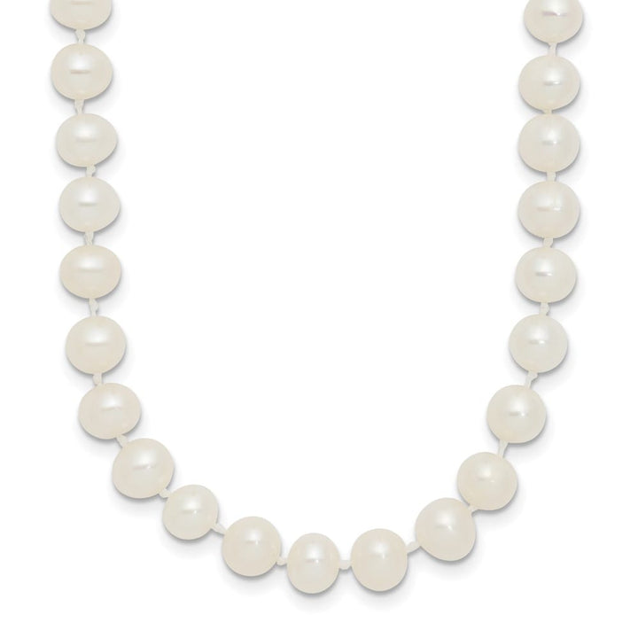 Sterling Silver 5-6mm White Near-Round Cultured Pearl 24 inch Necklace
