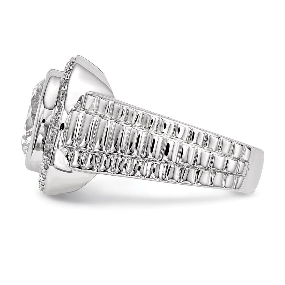 Sterling Silver 5.7 mm CZ Men's Ring
