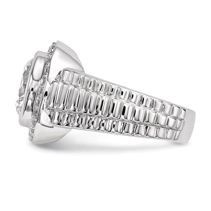 Sterling Silver 5.7 mm CZ Men's Ring