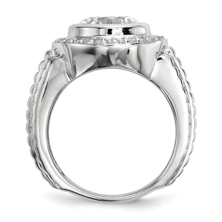 Sterling Silver 5.7 mm CZ Men's Ring