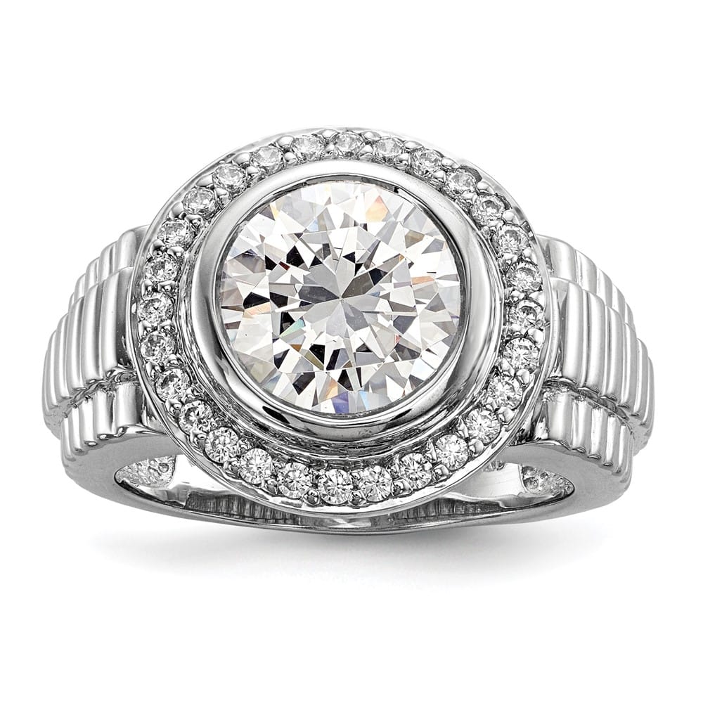 Sterling Silver 5.7 mm CZ Men's Ring