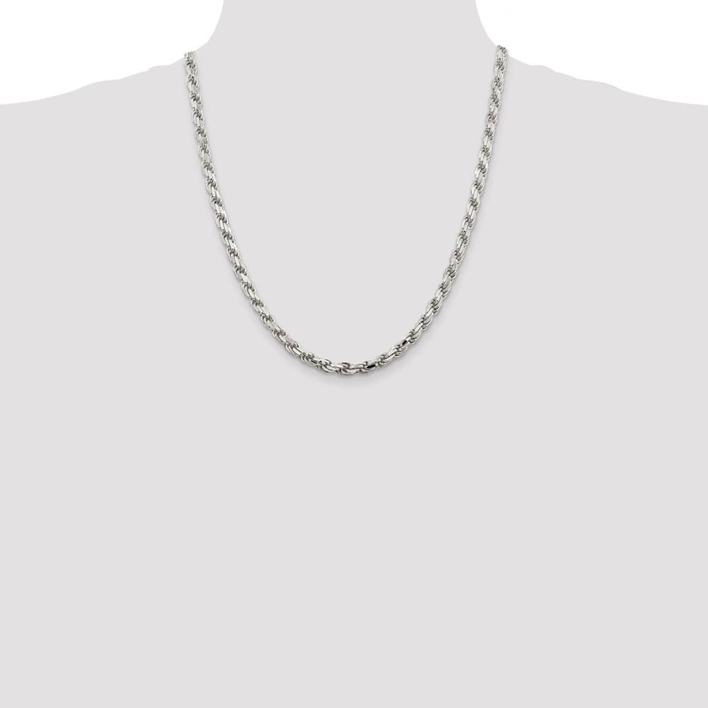 Sterling Silver 5.75mm D.C. Rope Chain Size 22