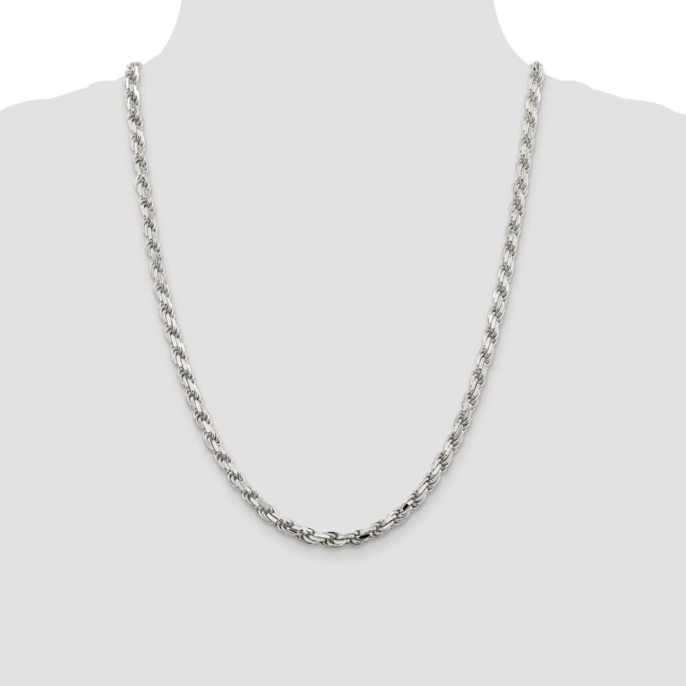 Sterling Silver 5.75mm D.C. Rope Chain Size 24