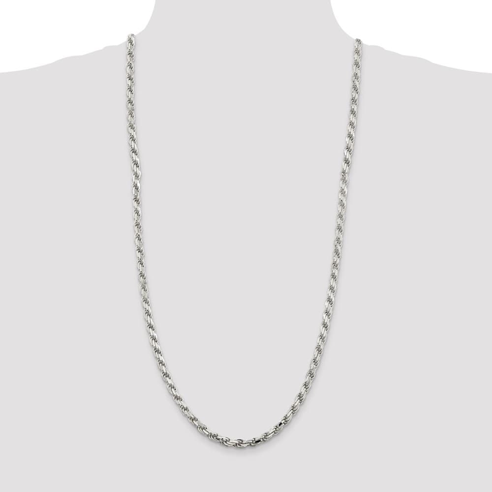 Sterling Silver 5.75mm D.C. Rope Chain Size 30