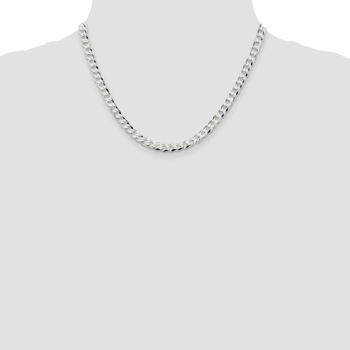 Sterling Silver 5.75mm Flat Curb Chain Size 18