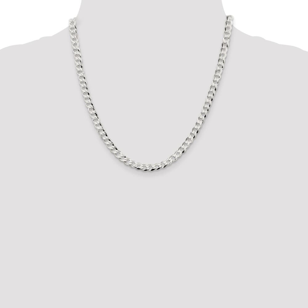 Sterling Silver 5.75mm Flat Curb Chain Size 20