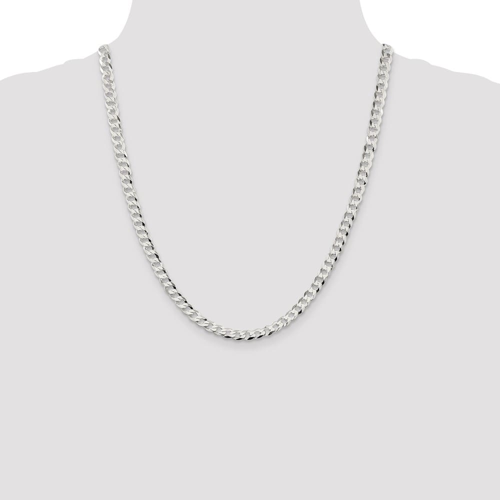 Sterling Silver 5.75mm Flat Curb Chain Size 22