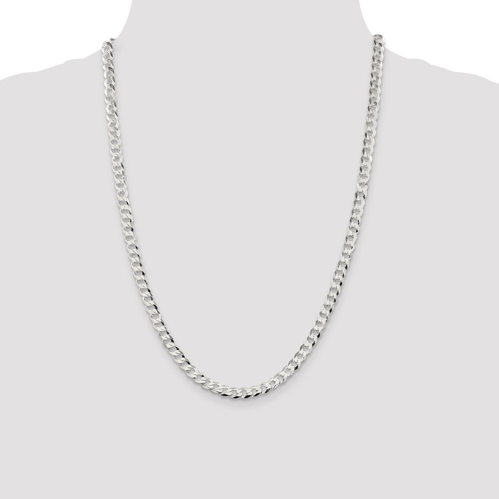 Sterling Silver 5.75mm Flat Curb Chain Size 24