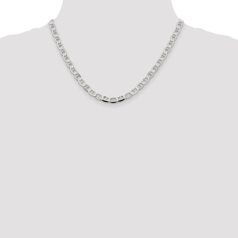Sterling Silver 5.7mm Flat Anchor Chain Size 18