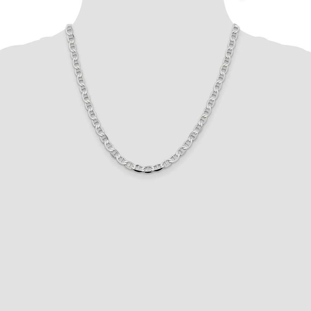 Sterling Silver 5.7mm Flat Anchor Chain Size 20