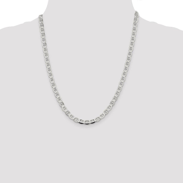 Sterling Silver 5.7mm Flat Anchor Chain Size 22