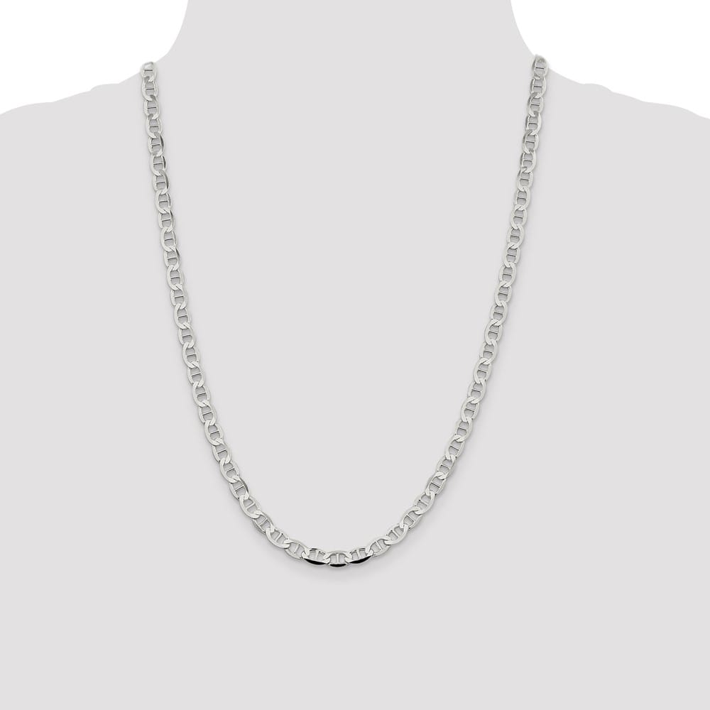 Sterling Silver 5.7mm Flat Anchor Chain Size 24