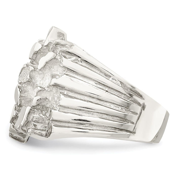 Sterling Silver 5 mm 10.35 g Nugget Men's Ring