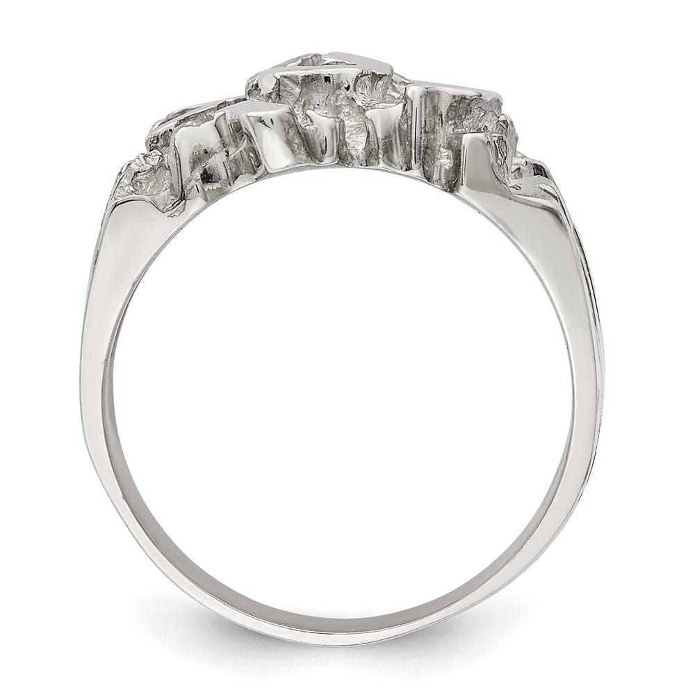 Sterling Silver 5 mm 10.35 g Nugget Men's Ring