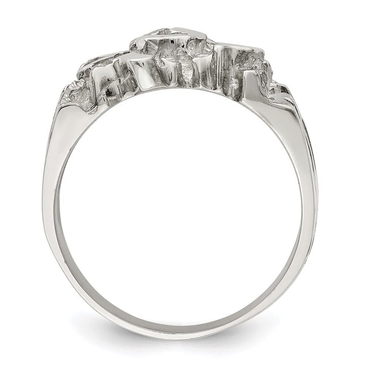 Sterling Silver 5 mm 10.35 g Nugget Men's Ring