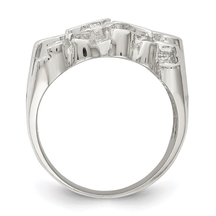 Sterling Silver 5 mm 13.32 g Nugget Men's Ring