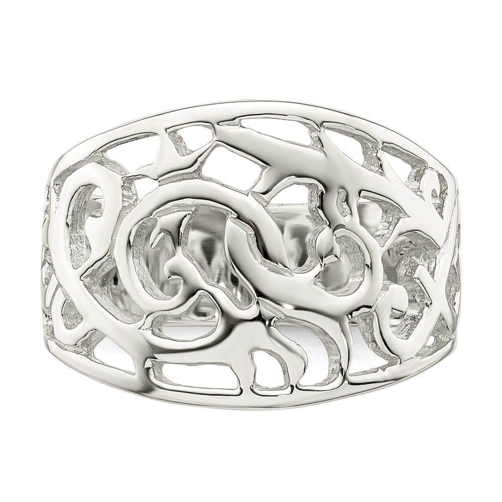 Sterling Silver 5 mm 3.69 g Swirl Ring