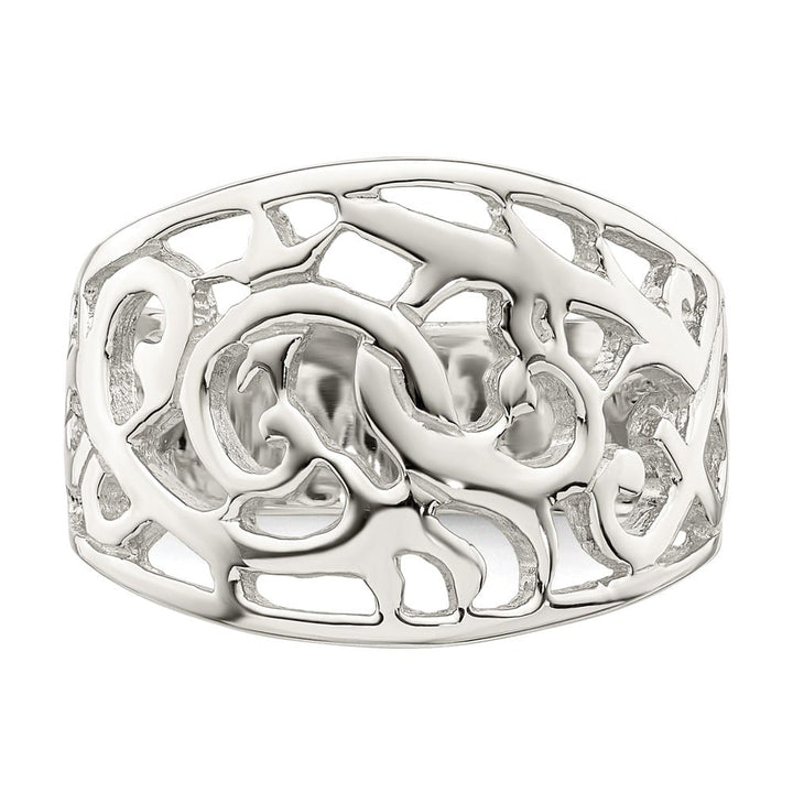 Sterling Silver 5 mm 3.69 g Swirl Ring