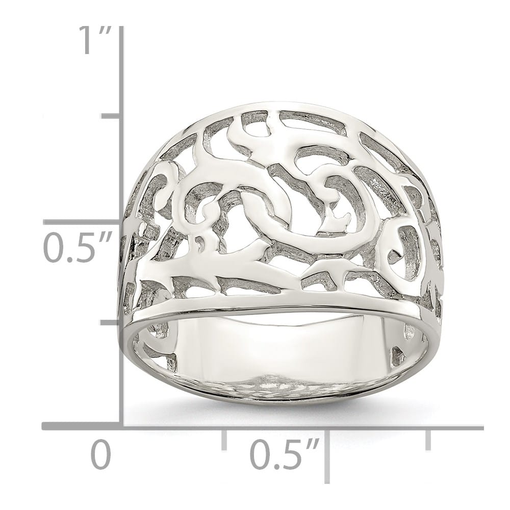 Sterling Silver 5 mm 3.69 g Swirl Ring