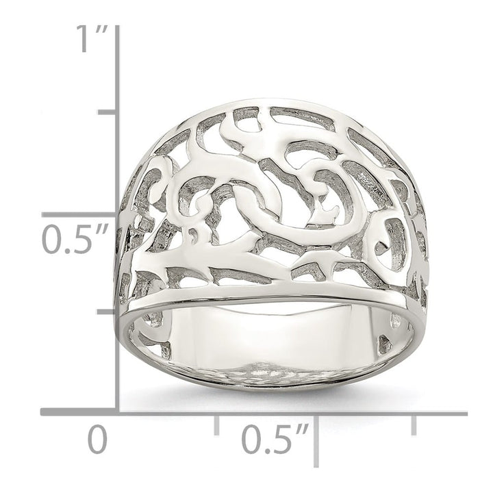 Sterling Silver 5 mm 3.69 g Swirl Ring