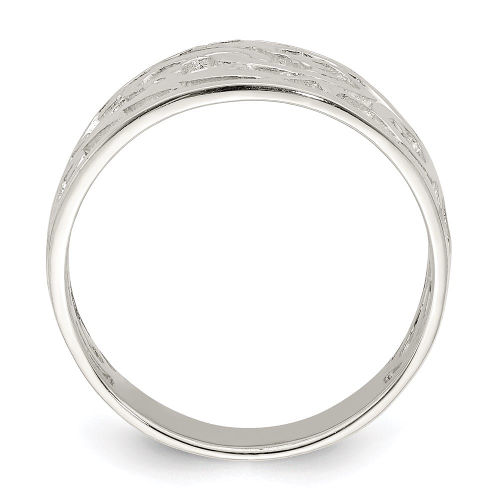 Sterling Silver 5 mm 3.69 g Swirl Ring