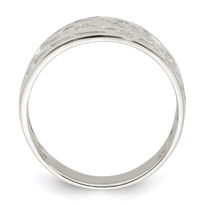 Sterling Silver 5 mm 3.69 g Swirl Ring