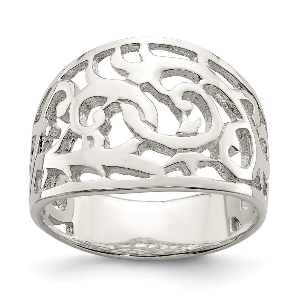 Sterling Silver 5 mm 3.69 g Swirl Ring