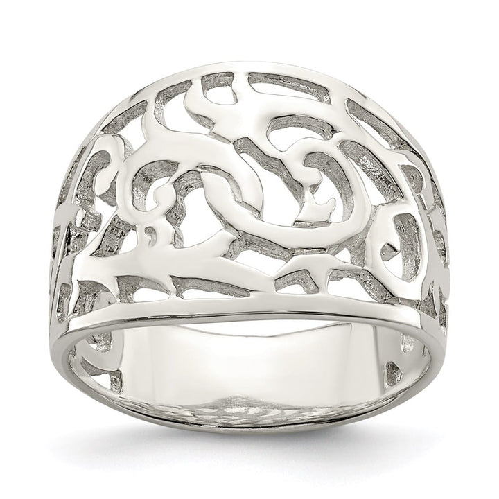 Sterling Silver 5 mm 3.69 g Swirl Ring