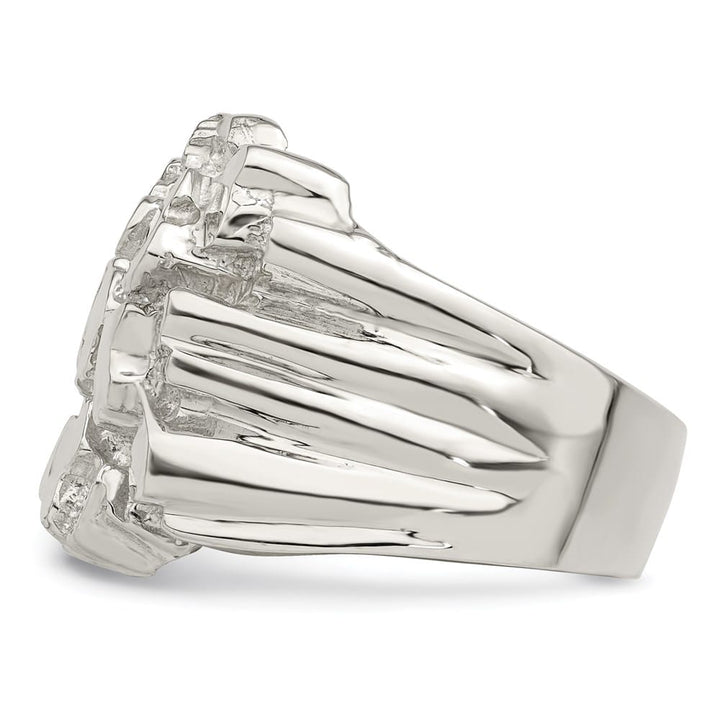 Sterling Silver 5 mm 9.27 g Nugget Men's Ring