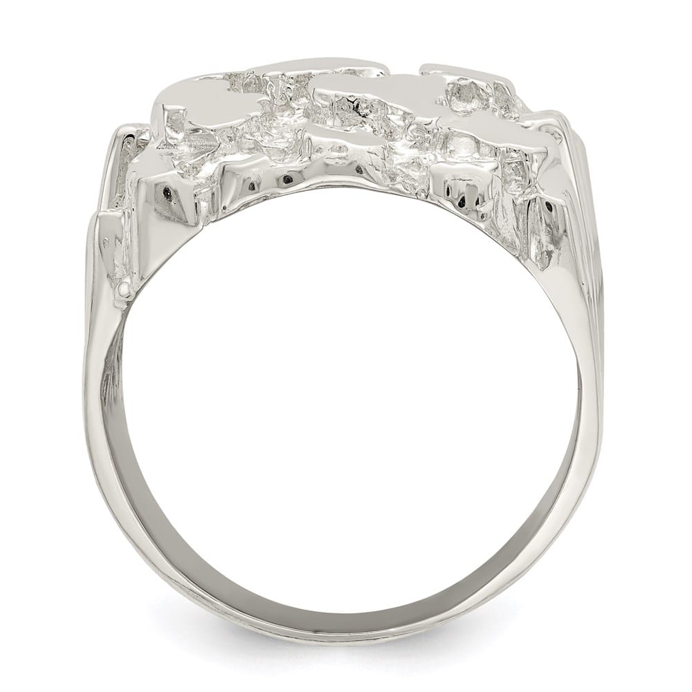 Sterling Silver 5 mm 9.27 g Nugget Men's Ring
