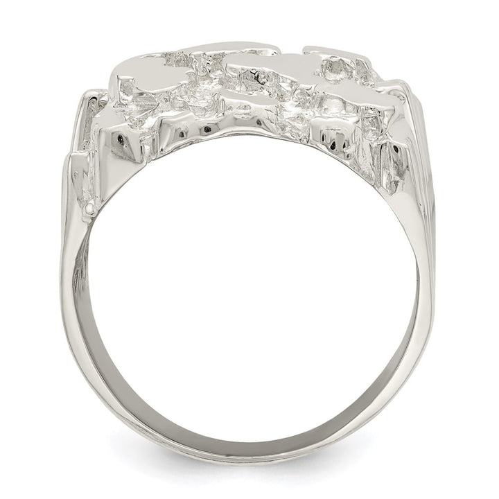 Sterling Silver 5 mm 9.27 g Nugget Men's Ring