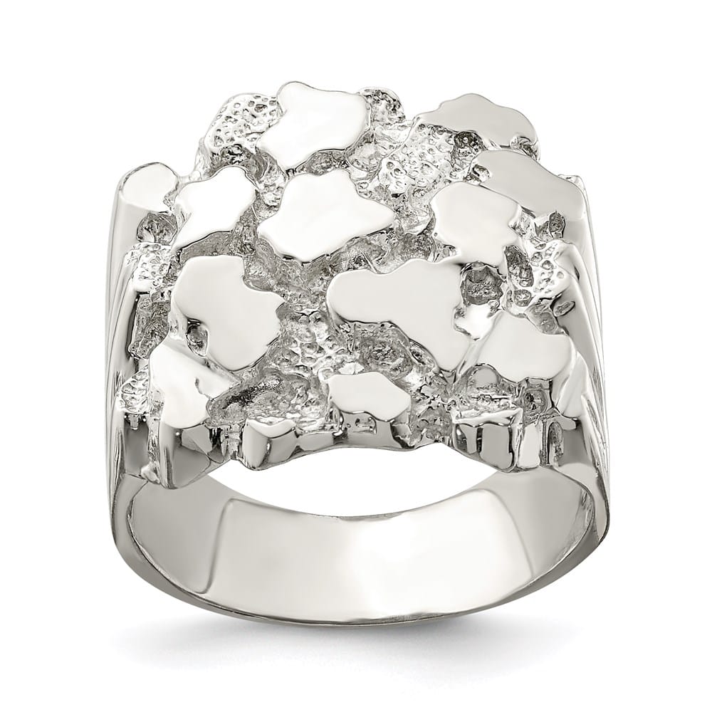 Sterling Silver 5 mm 9.27 g Nugget Men's Ring