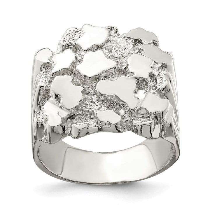 Sterling Silver 5 mm 9.27 g Nugget Men's Ring