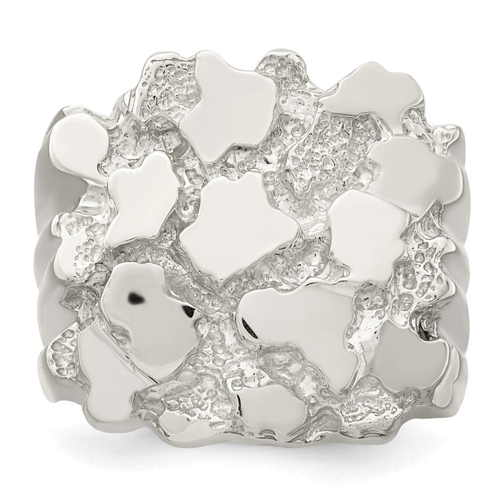 Sterling Silver 5 mm 9.98 g Nugget Men's Ring