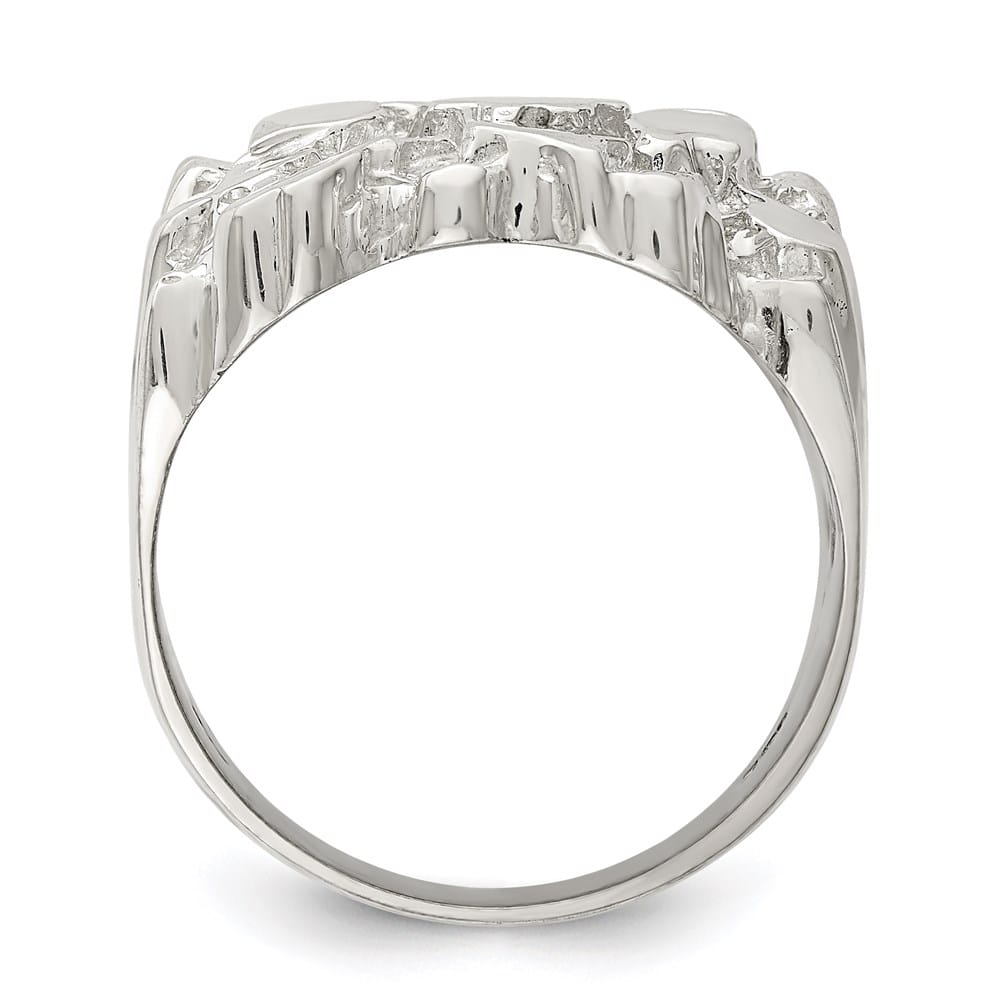 Sterling Silver 5 mm 9.98 g Nugget Men's Ring