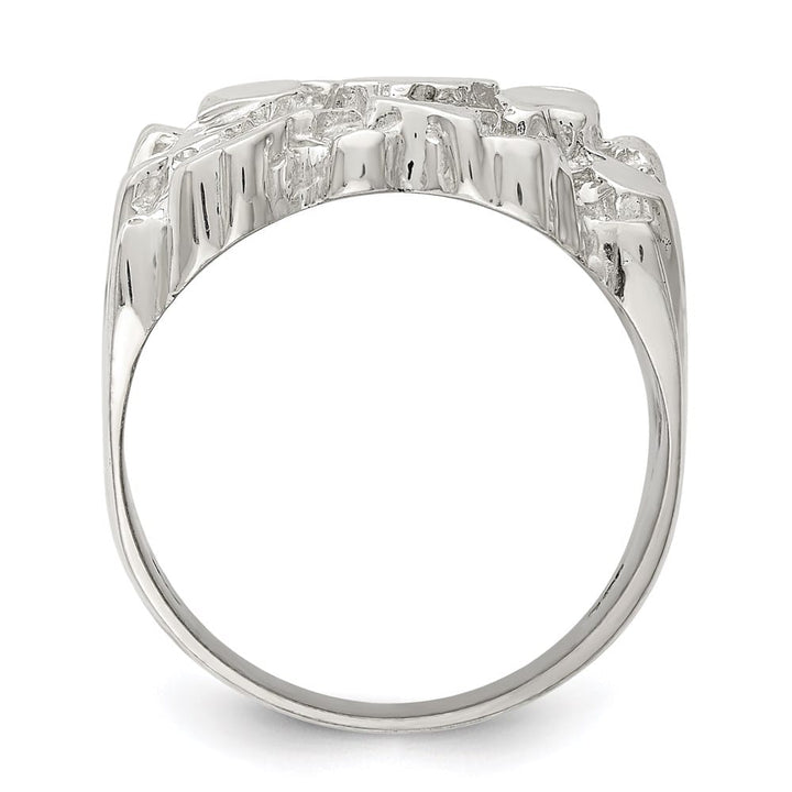 Sterling Silver 5 mm 9.98 g Nugget Men's Ring